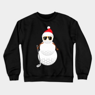 Santa Snowman Golf Ball Golfer Crewneck Sweatshirt